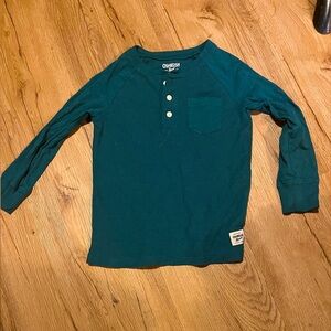 Size 6 boys green button long sleeve